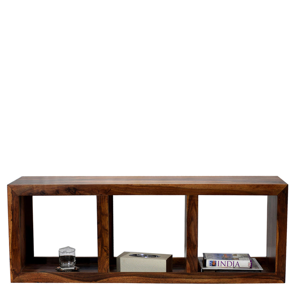 TimberTaste Solid Sheesham Wood LEO Book Shelf (Natural Teak) For Living Room.