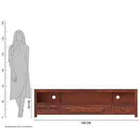 Timber Taste Sheesham Wood TV Cabinet 3 Drawers & 1 Open Shelf, TV Unit (Honey Finish)