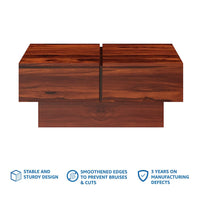 Timber Taste Sheesham Wood Coffee Table Square Centre Table for Living Room