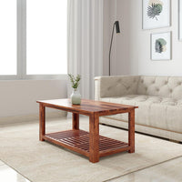 Timber Taste Sheesham Wood ELEGANT Centre Coffee Table with 1 Bottom Shelf