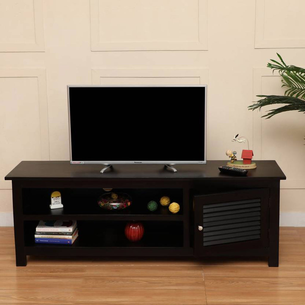 TimberTaste Sheesham Wood DYNA TV Cabinet Dark Walnut Finish.