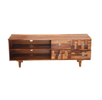 TimberTaste Sheesham Wood ANNA TV Cabinet Natural Teak finish