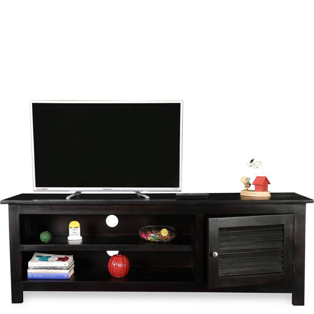 TimberTaste Sheesham Wood DYNA TV Cabinet Dark Walnut Finish.