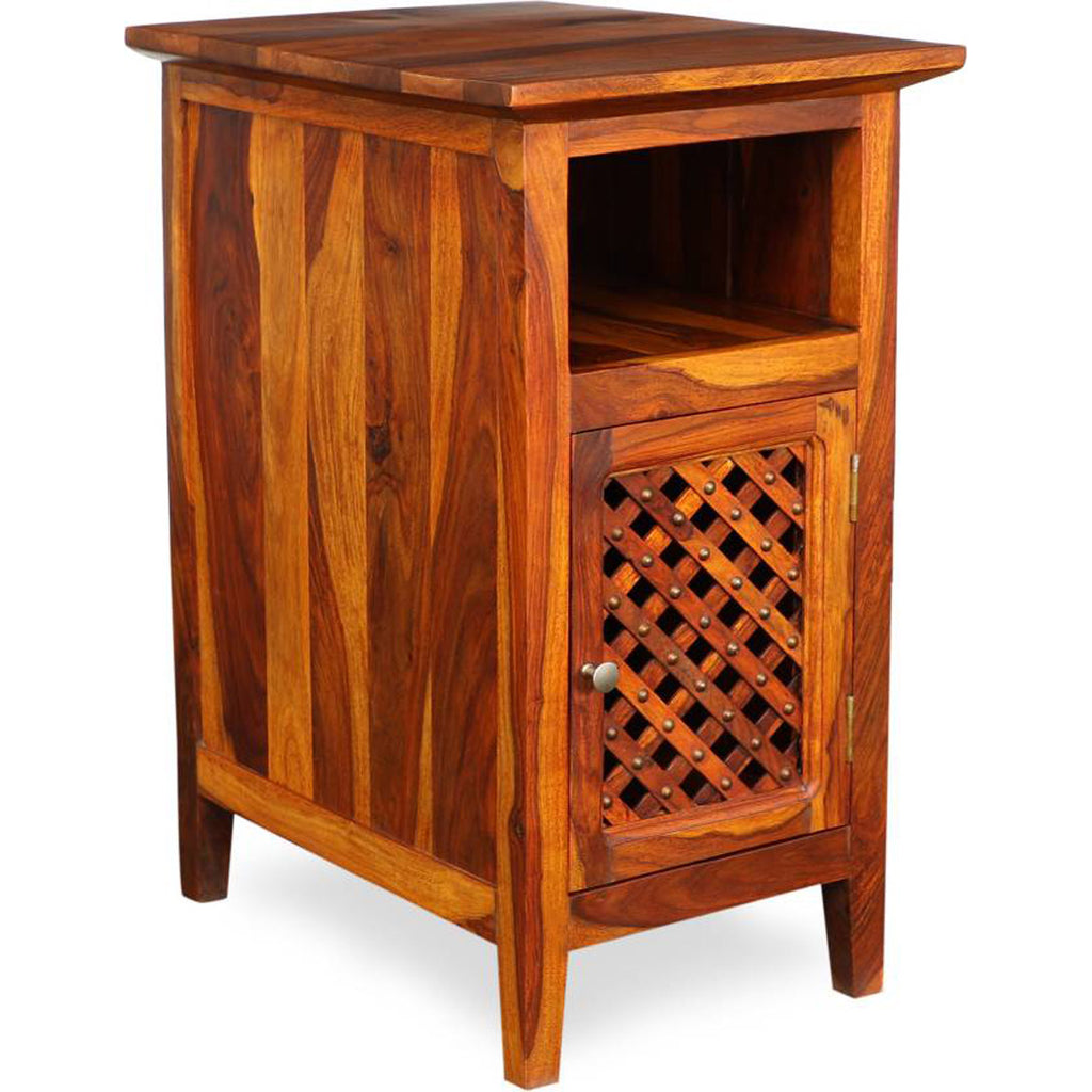 TimberTaste Sheesham Wood KAMA Side Table Natural Teak Finish