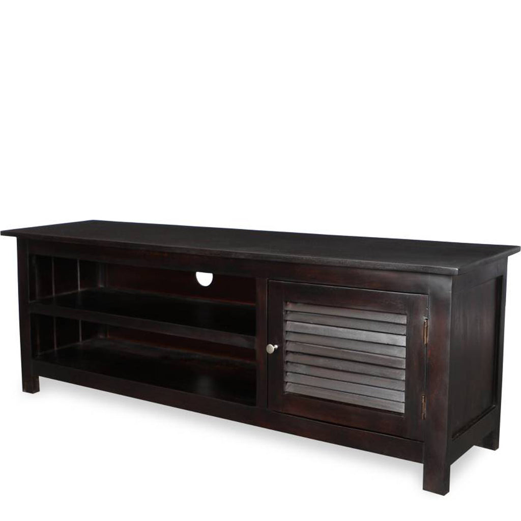 TimberTaste Sheesham Wood DYNA TV Cabinet Dark Walnut Finish.
