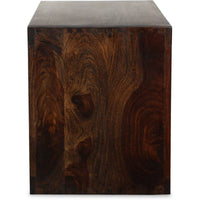 TimberTaste Sheesham Wood CUBO Side End Table Cube Style Dark Walnut Finish