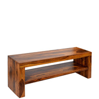 TImberTaste MALU Solid Wood TV Entertainment Unit  (Finish Color - Natural Teak).