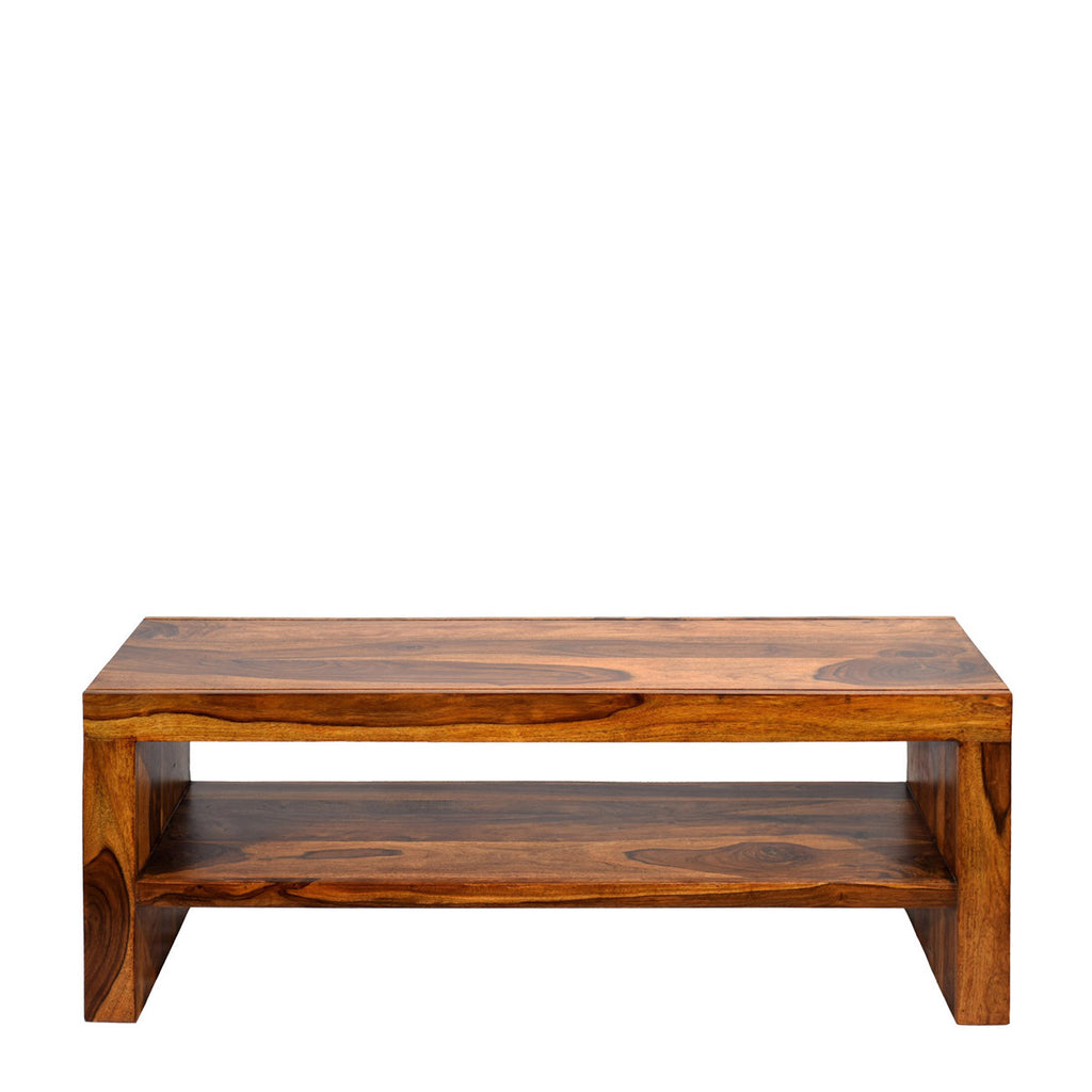 TImberTaste MALU Solid Wood TV Entertainment Unit  (Finish Color - Natural Teak).