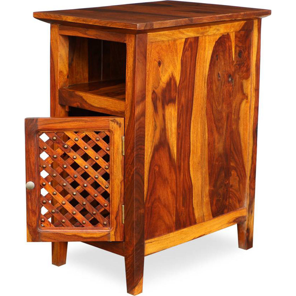 TimberTaste Sheesham Wood KAMA Side Table Natural Teak Finish
