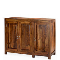 TimberTaste Sheesham Wood 3 door Danny / Albert side board (Natural Teak Finish).