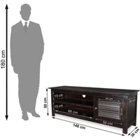 TimberTaste Sheesham Wood DYNA TV Cabinet Dark Walnut Finish.