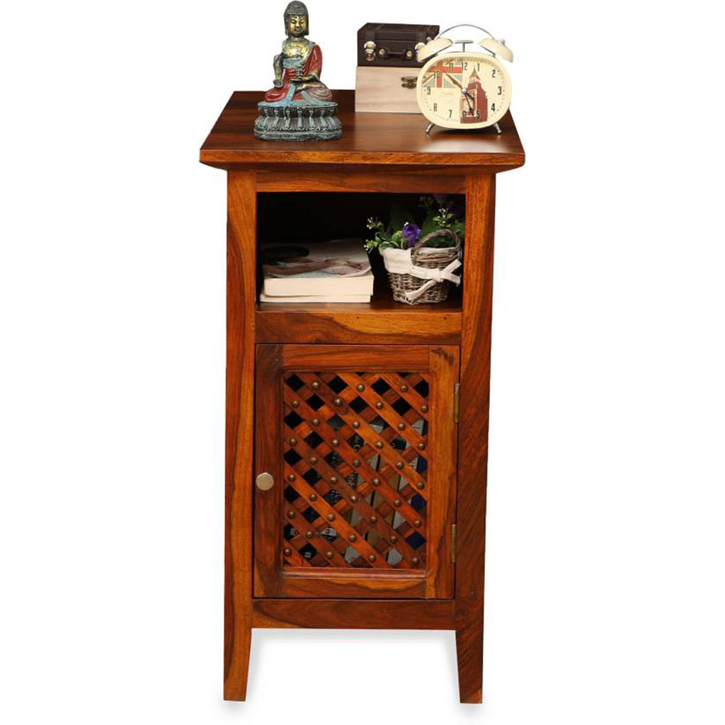 TimberTaste Sheesham Wood KAMA Side Table Natural Teak Finish