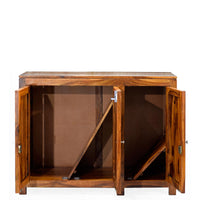 TimberTaste Sheesham Wood 3 door Danny / Albert side board (Natural Teak Finish).
