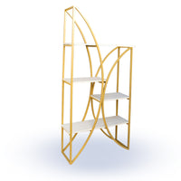 Timbertaste Metal Bookshelf Brass Finish With 6 Shelf Home Décor