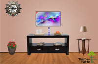 TimberTaste Sheesham Wood 1.10 Meter Dark Walnut Finish 2 Draw TV Unit Cabinet Entertainment Stand.