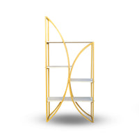 Timbertaste Metal Bookshelf Brass Finish With 6 Shelf Home Décor