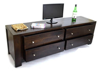 Timbertaste Solid Sheesham Wood 4DRAW TV Entertainment Unit (Color Finish- Natural Teak)