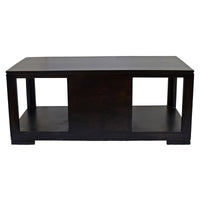 TimberTaste Sheesham Wood 1 Draw with Cabinet ALFA Dark Walnut Coffee Center Table Teapoy