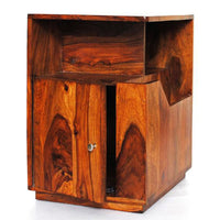 TimberTaste Sheesham Wood ASTRO Side Table Megazine Stand Natural Teak Finish