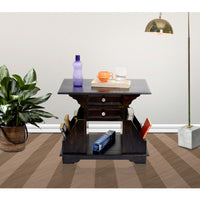 TimberTaste Sheesham Wood 2 Draw BALA Side Table Megazine stand Dark Walnut Finish