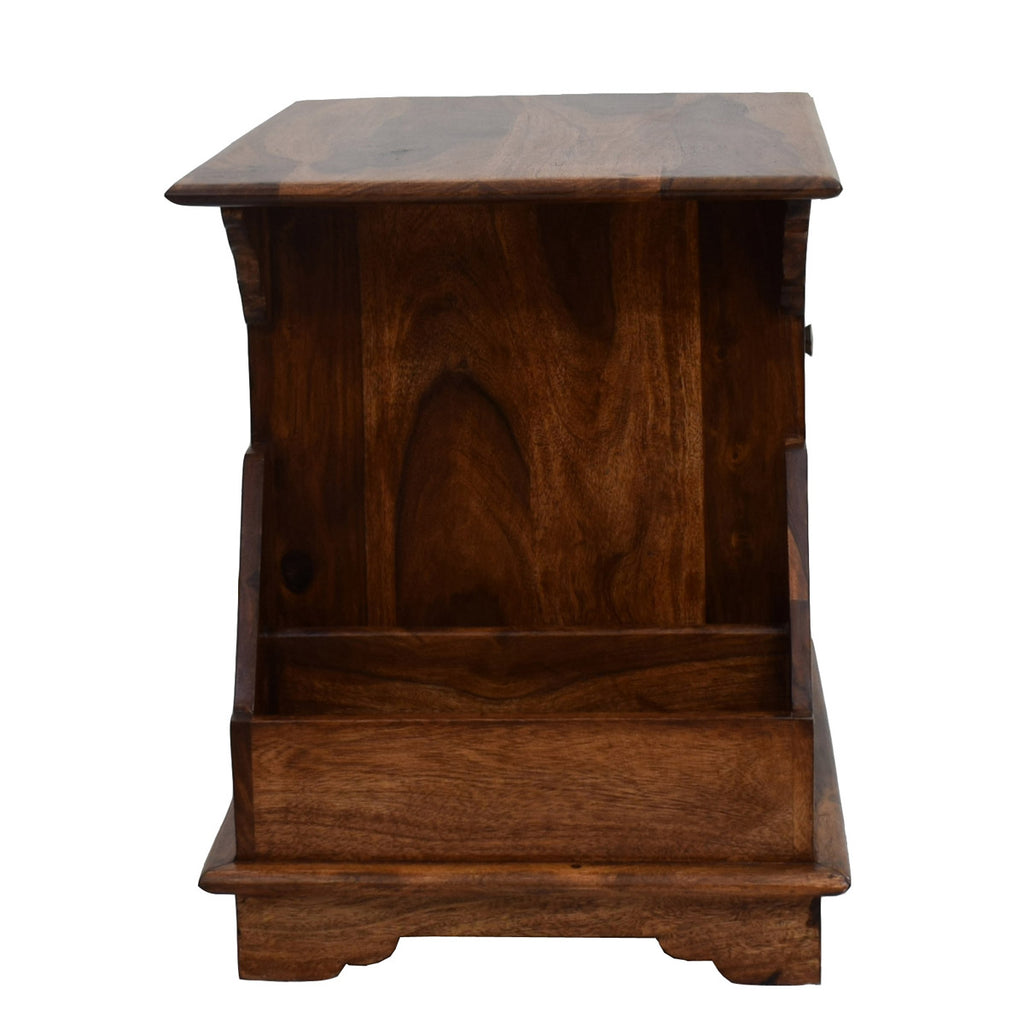 TimberTaste Sheesham Wood 2 Draw BALA Side Table Megazine stand Teak Finish