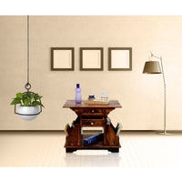 TimberTaste Sheesham Wood 2 Draw BALA Side Table Megazine stand Teak Finish