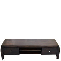 TimberTaste Sheesham Wood BOW TV Cabinet Dark Walnut Finish.