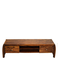 TimberTaste Sheesham Wood BOW TV Cabinet Natural teak Finish.