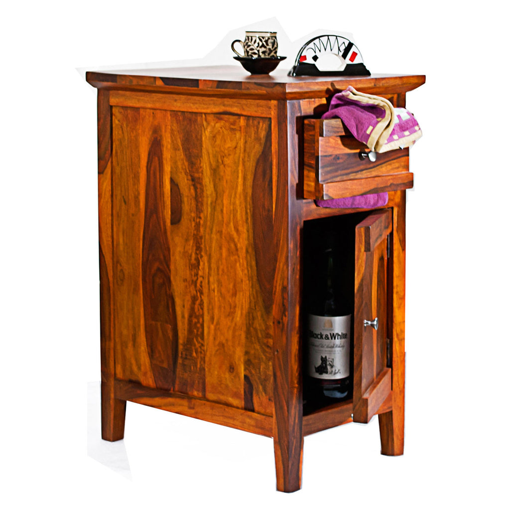 TimberTaste Sheesham Wood CANNY Side Table Natural Teak Finish