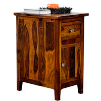 TimberTaste Sheesham Wood CANNY Side Table Natural Teak Finish