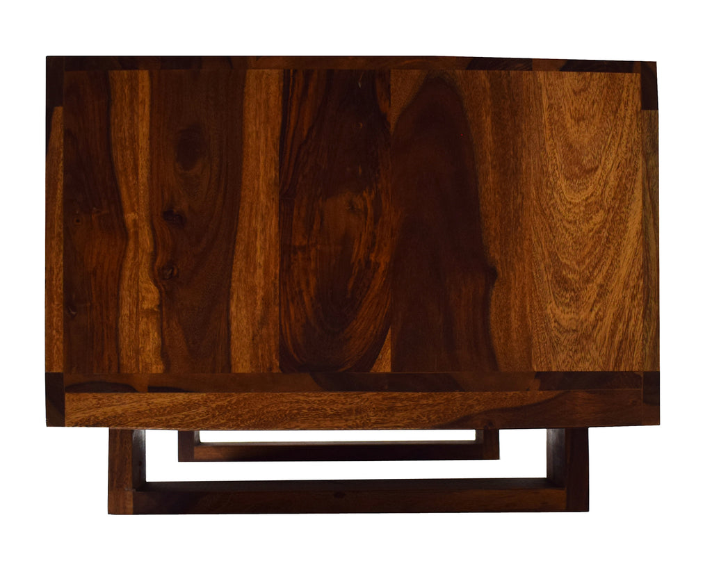 Timbertaste Sheesham Solid Wood CARBON Natural Teak Finish Coffee Center Table Teapoy, Sheesham wood coffee table, rosewood, center table, solid wood table, teapoy, fish tank stand Teak Finish