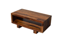 Timbertaste Sheesham Solid Wood CARBON Natural Teak Finish Coffee Center Table Teapoy, Sheesham wood coffee table, rosewood, center table, solid wood table, teapoy, fish tank stand Teak Finish