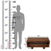 Timbertaste Sheesham Solid Wood CARBON Natural Teak Finish Coffee Center Table Teapoy, Sheesham wood coffee table, rosewood, center table, solid wood table, teapoy, fish tank stand Teak Finish
