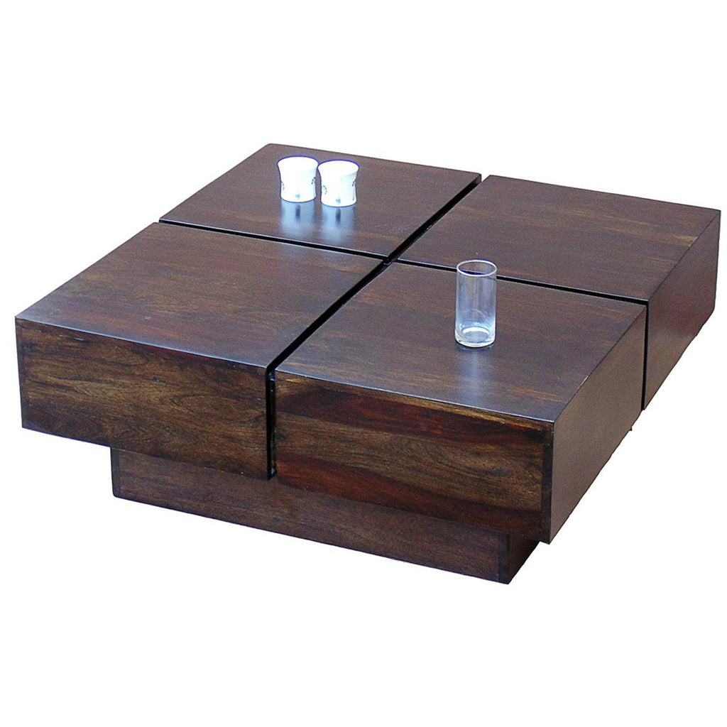 TimberTaste Shesham Wood CENTO Coffee table Dark Walnut