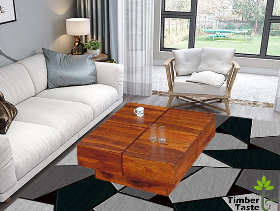 TimberTaste Shesham Wood CENTO Coffee table Natural Teak