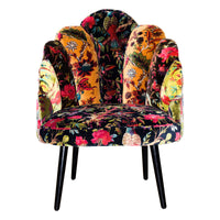 Peacock chair printed on micro velvet fabric
