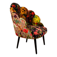 Peacock chair printed on micro velvet fabric