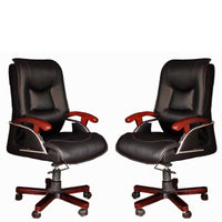 TimberTaste COCO Black Directors, Executive, Boss, conference high back office chair(set of 2).
