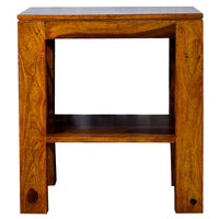TimberTaste Sheesham Wood CROSS Side Table Natural Teak Finish