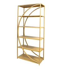 Timbertaste Metal  Purna Bookshelf Brass Finish With 6 Shelf Home Decor