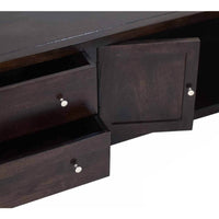 TimberTaste Solid Wood CUBA TV Cabinet Dark Walnut Finish.