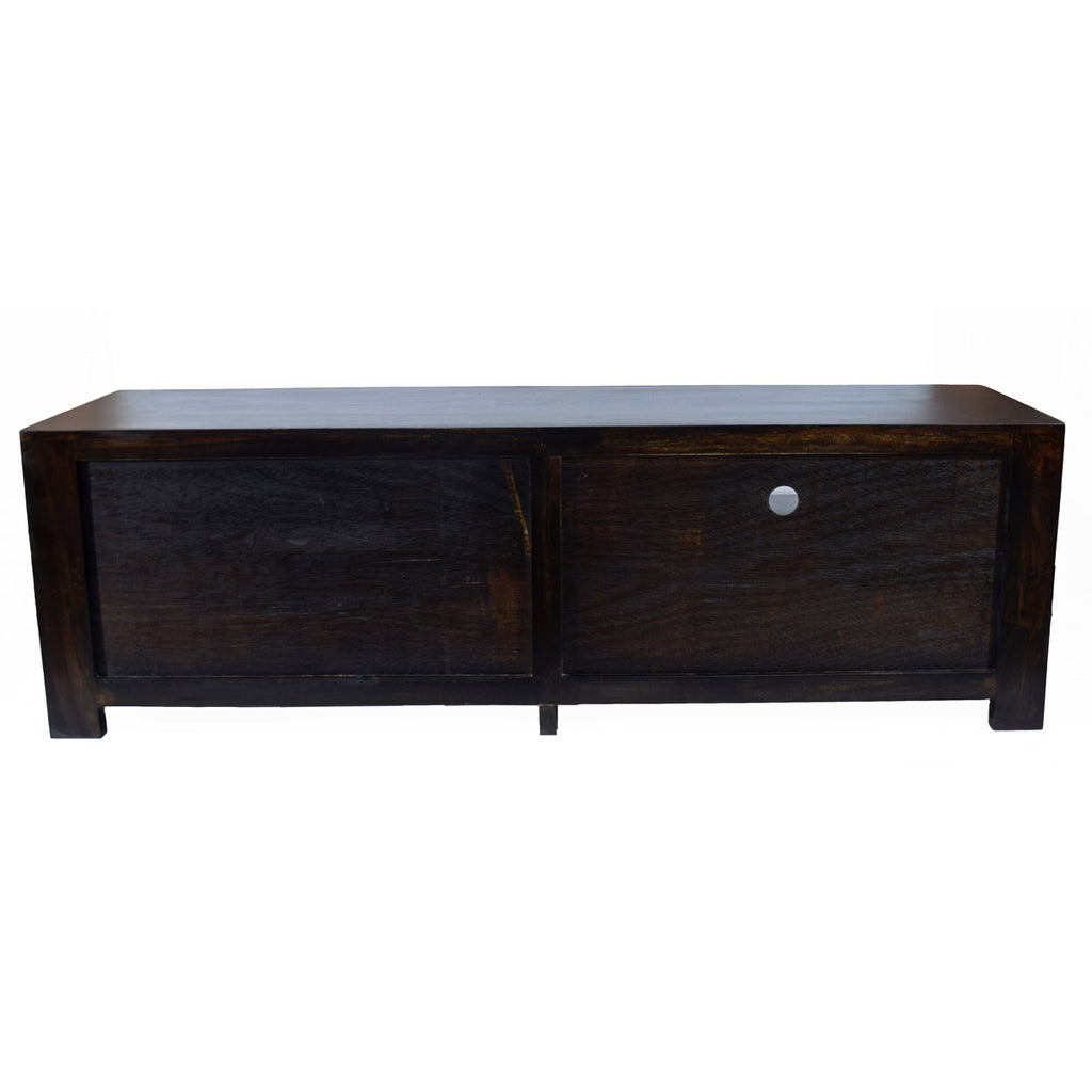 TimberTaste Solid Wood CUBA TV Cabinet Dark Walnut Finish.