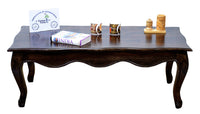 Timbertaste Sheesham Solid Wood CURVO Dark Walnut Finish Coffee Center Table Teapoy, Sheesham wood coffee table, rosewood, center table, solid wood table, teapoy, fish tank stand Teak Finish