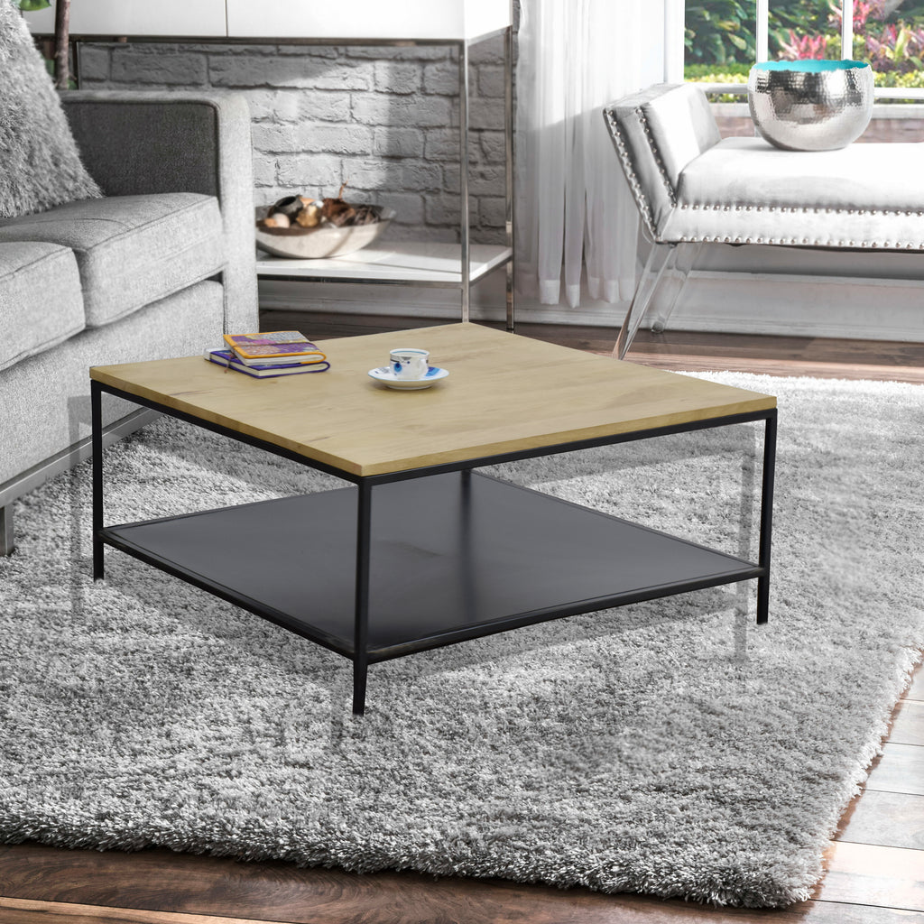 Mango wood and glass coffee table discount