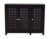 TimberTaste Sheesham Wood 3 door Diamond side board (Dark Walnut Finish and Natural teak finish).