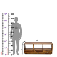 TimberTaste Sheesham Wood DORIMON 3 Draw TV Unit Cabinet Entertainment Stand, Daintree, Wooden, Fish tank stand, Solid wood