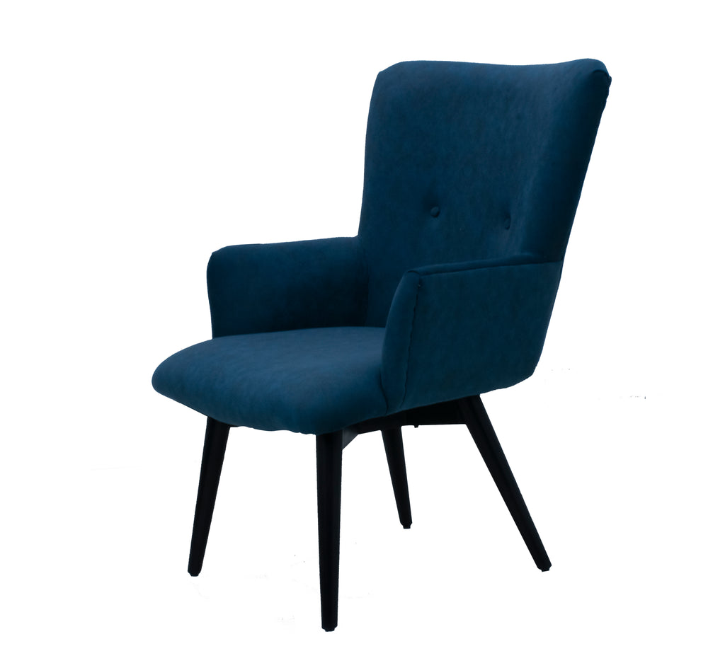 Timbertaste Ditya Blue Upholstered Lounge Chair