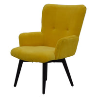 Timbertaste Ditya Yellow Upholstered Lounge Chair