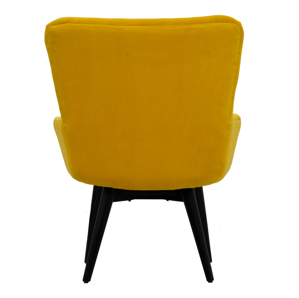 Timbertaste Ditya Yellow Upholstered Lounge Chair