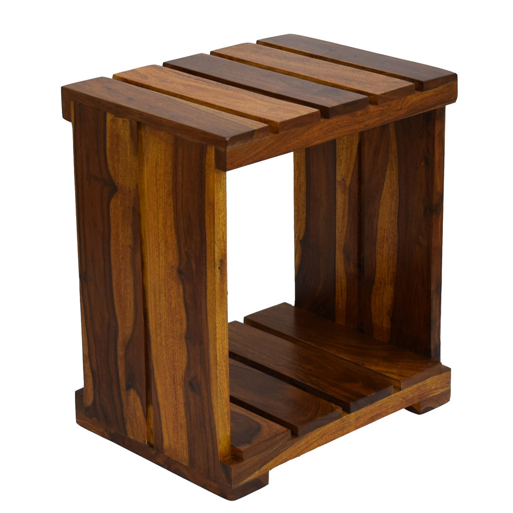 TimberTaste Sheesham Wood ULTRA Side Table Natural Teak finish